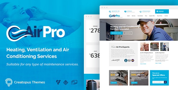 AirPro v2.6.16 暖通空调维护服务WordPress主题
