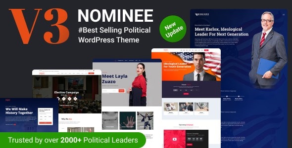 Nominee (v3.8) 政治WordPress主题 - 候选人和政治领袖专用