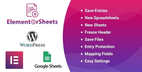 ElementorSheets v4.3 Elementor Pro表单Google电子表格插件