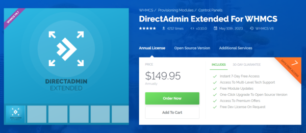 Direct Admin Extended v3.9.1 - WHMCS的DirectAdmin扩展模块