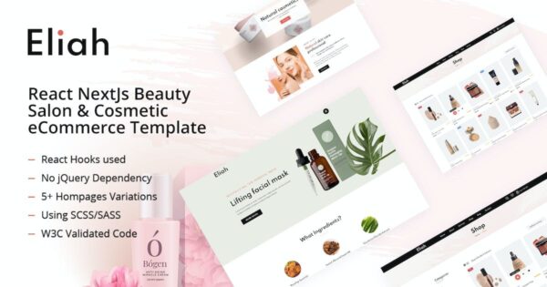 Eliah – React NextJs Beauty & Cosmetic eCommerce 美容化妆品电商WordPress主题
