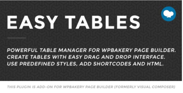 Easy Tables Table Manager for WPBakery Page Builder v2.2.0 - WPBakery页面构建器的简易表格管理器
