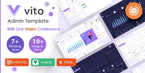 Vito v2.0.1 Vue, Laravel, HTML 后台管理仪表盘模板 - 响应式设计，高效开发