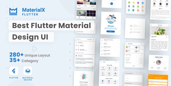 MaterialX Flutter v2.3 Flutter Material Design UI组件 - 精美UI设计工具