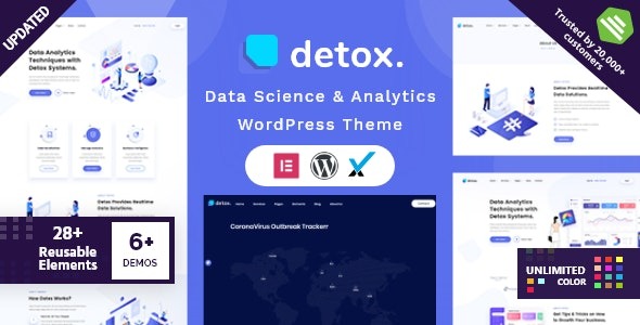 Detox v2.1 数据科学与分析 WordPress 主题 - 专业数据分析网站模板