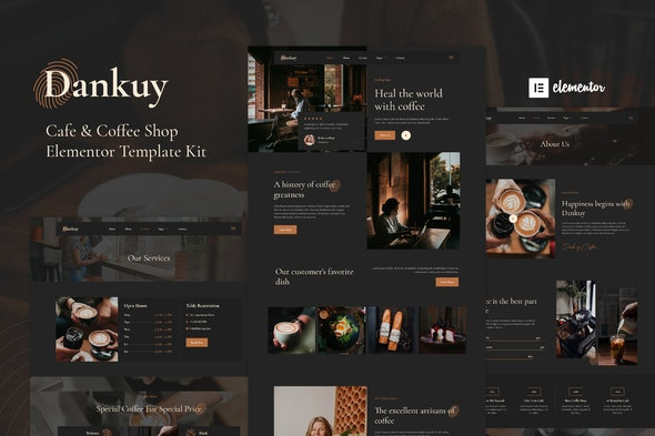 Dankuy - 咖啡馆与咖啡店Elementor模板套件