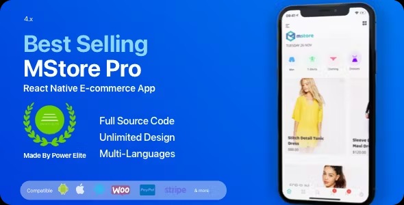 MStore Pro v5.0.1 完整的React Native电子商务模板