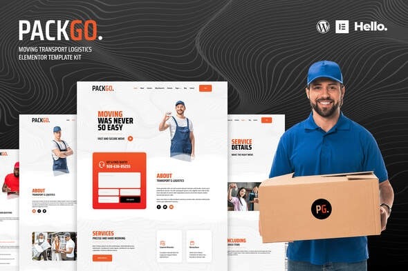 PackGo – 运输物流Elementor模板套件 – 高效物流网站设计解决方案