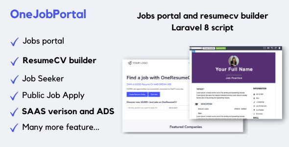 OneJobPortal (v1.0.9) 职位招聘板和简历生成器