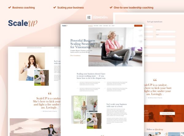 ScaleUP – Business Coaching Elementor Template Kit | 商业教练Elementor模板套件