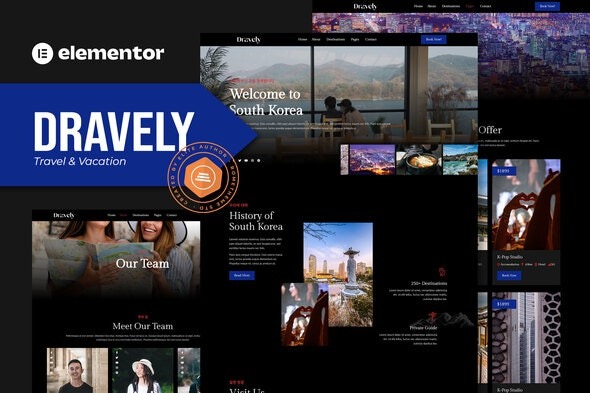 Dravely – 旅行与度假Elementor模板套件