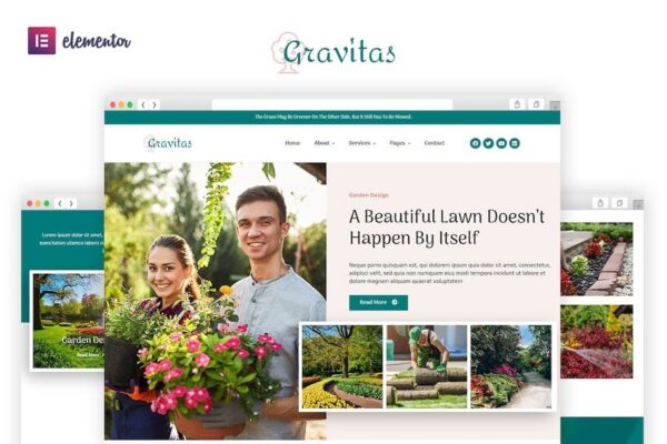 Gravitas - 花园与景观设计Elementor模板套件