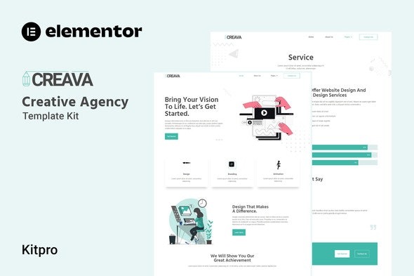 Creava - 创意机构Elementor模板套件（Creative Agency Elementor Template Kit）