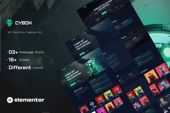 Cybox – NFT Collections Elementor Template Kit | NFT系列Elementor模板套件