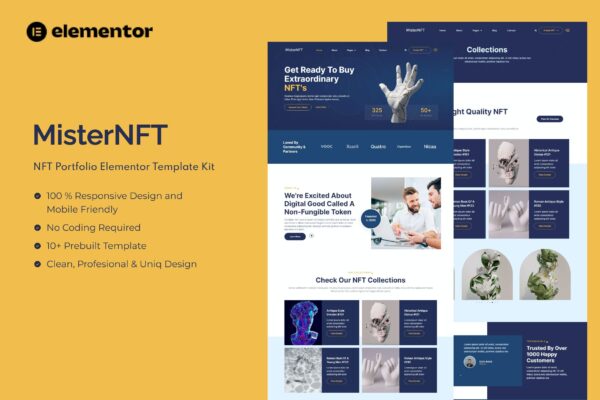 MisterNFT – NFT作品集Elementor模板套件