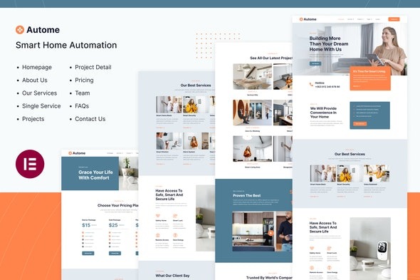 Autome – 智能家居自动化Elementor模板套件