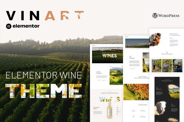 Vinart – 葡萄酒品牌与葡萄园Elementor模板套件