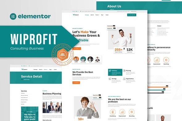 Wiprofit – 咨询业务Elementor模板套件