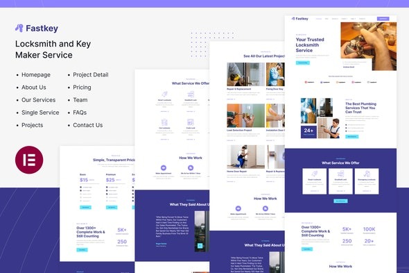 Fastkey - 锁匠和钥匙制作服务Elementor模板套件