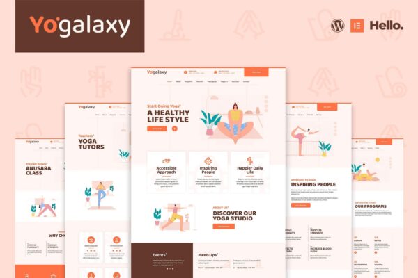 Yogalaxy - 瑜伽普拉提健身工作室Elementor模板套件