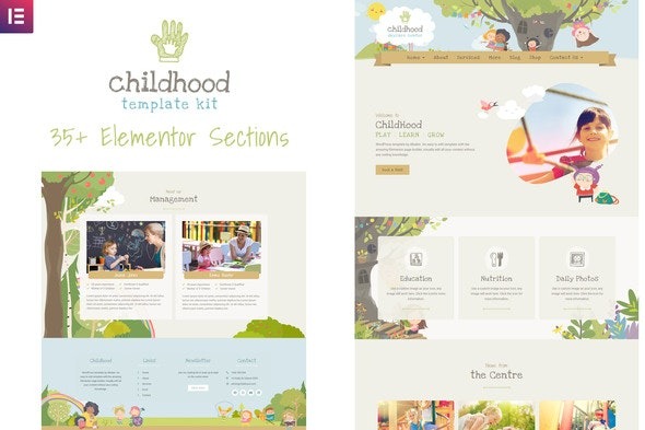 Childhood Kids – Child Care Center Elementor Template Kit 儿童护理中心Elementor模板套件