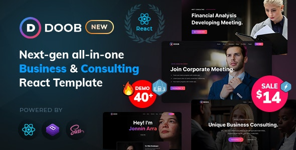 Doob (v1.4) 商业与咨询React团队模板