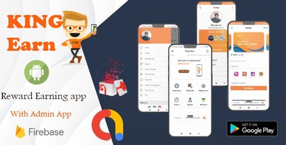 KingEarn v3.0 Android Rewards Earning App With Admin App - 安卓奖励赚钱应用及管理后台
