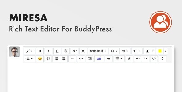 Miresa v1.0.6 WordPress Rich Text Editor For BuddyPress - 专为BuddyPress设计的富文本编辑器