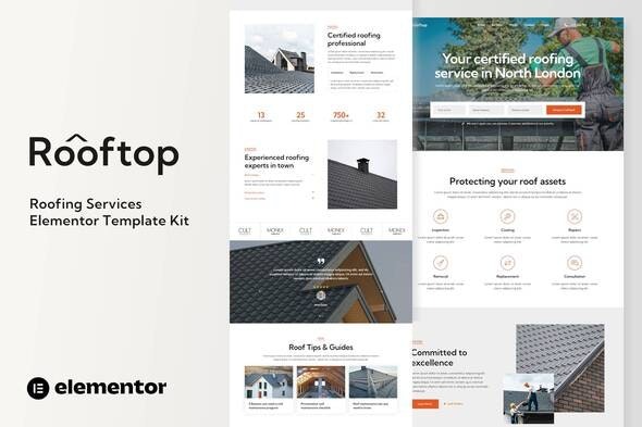 Rooftop - Roofing Service Elementor Template Kit 屋顶服务Elementor模板套件