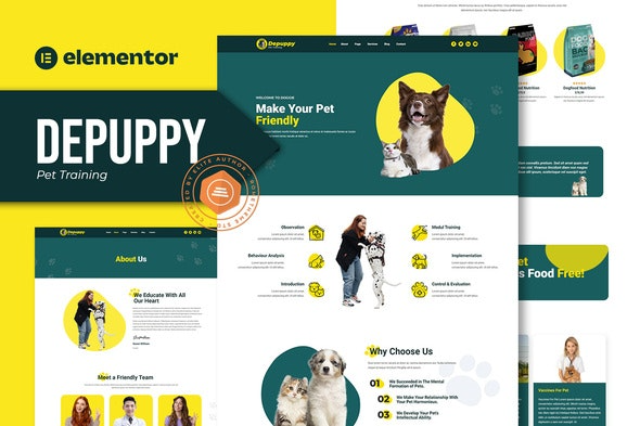 Depuppy - 宠物训练Elementor模板套件