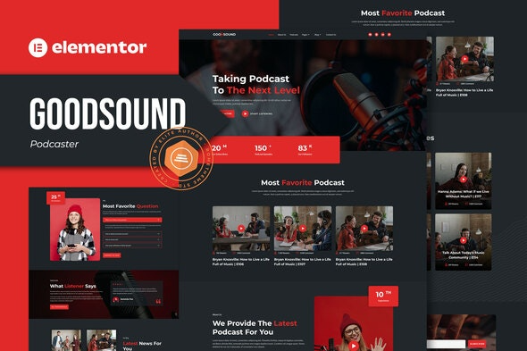 Goodsound – Podcaster Elementor Template Kit | 播客制作Elementor模板套件