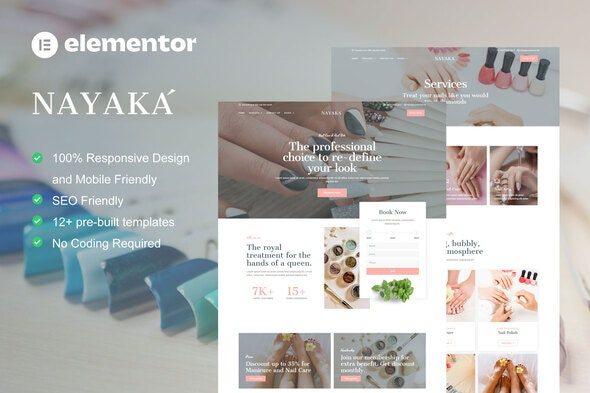 Nayaka - 美甲沙龙与美容护理Elementor模板套件