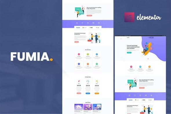 Fumia - 创业机构Elementor模板套件