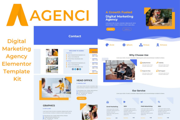 Agenci – 数字营销机构Elementor模板套件（Digital Marketing Agency Elementor Template Kit）