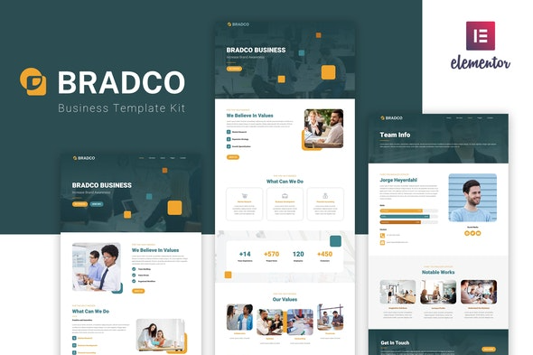 Bradco - 商业Elementor模板套件 | 专业企业网站设计模板