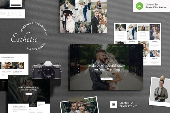 Esthetic – Wedding Photography Elementor Template Kit 婚礼摄影模板套件