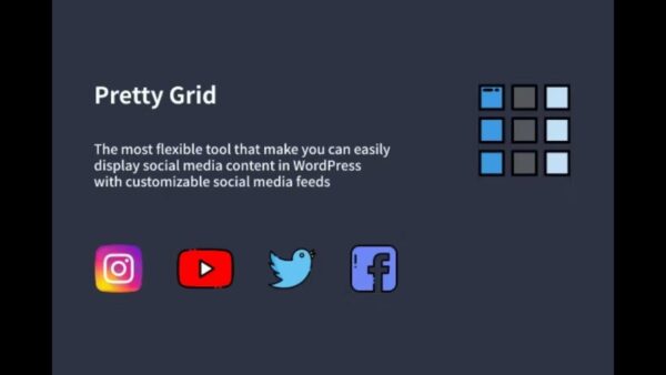 Pretty Grid v1.1.4 – WordPress社交动态画廊插件