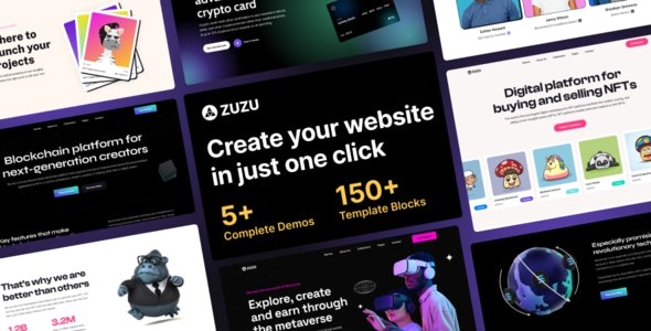 Zuzu v.1.0.0 – NFT与加密货币WordPress主题