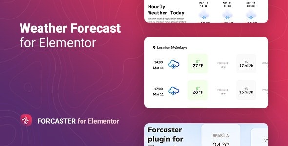 Forcaster v.1.0.7 Weather Forecast for Elementor - 天气预报插件