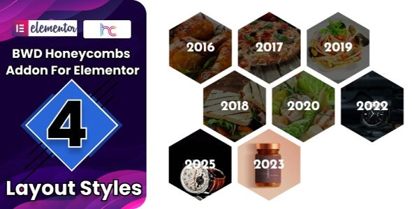 Honeycombs Addon For Elementor v.1.0 - Elementor蜂巢扩展插件