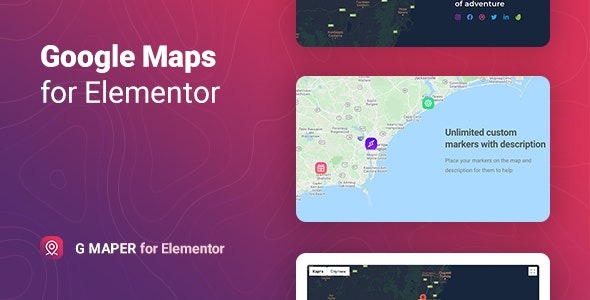 GMaper v.1.0.5 Google Maps for Elementor - Elementor谷歌地图插件