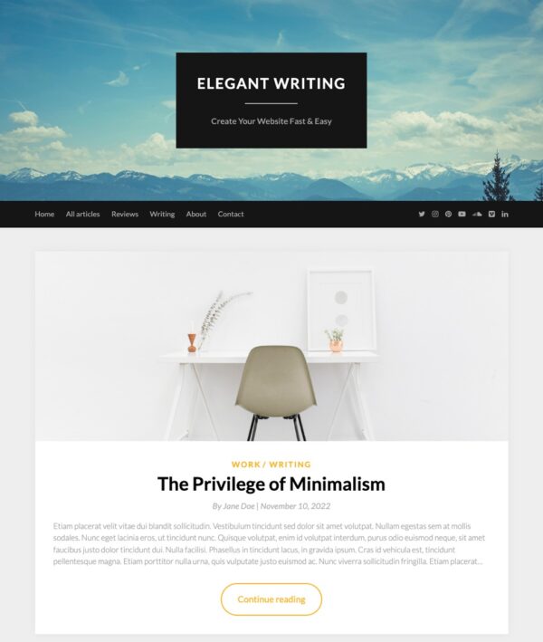 ElegantWriting (v112.2) Superb Themes - 优雅写作WordPress主题