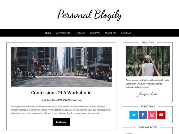 Personalblogily (v148.5) Superb Themes - 精美个人博客WordPress主题