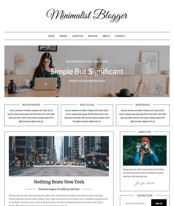 Minimalist Blogger v.123.3 - 极简风格WordPress博客主题