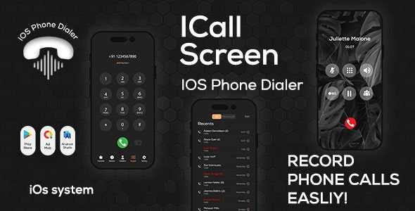 iCall OS16 (v1.0) Color Phone Flash – iPhone风格来电 – iCallScreen拨号器 – iCall拨号屏幕