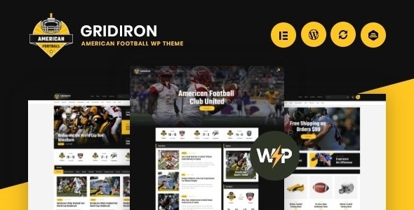 Gridiron (v1.0.8) 美式橄榄球和NFL超级碗团队WordPress主题
