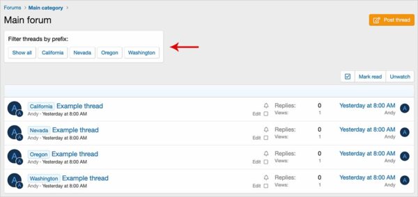 [AndyB] Prefix filter v1.3 Xenforo 前缀过滤器插件