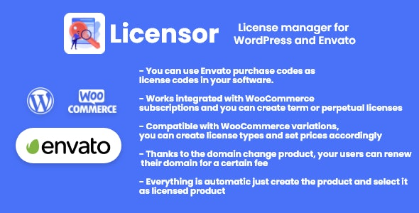 Licensor (v1.0.1) WooCommerce和Envato的许可证管理器