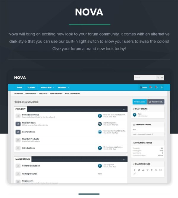Nova主题 - PixelExit.com Xenforo风格 v2.2.12
