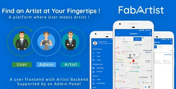 Hire for Work – Fab Artist Android 17 May 2021 – 2 Apps – 客户应用 + 艺术家应用 + 管理面板 – 自由职业者平台